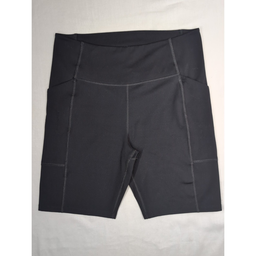 Girlfriend Collective XL Black Compressive Pocket Short High Waist 8" Inseam Run